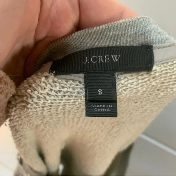 J.Crew Heather Gray Jeweled Embellished Glam Sweatshirt Sweater Top  S - Picture 3 of 12